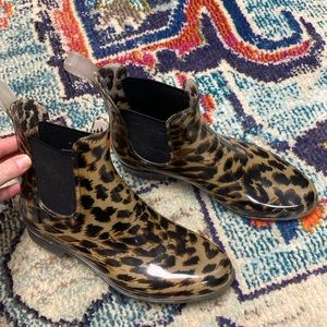 Jcrew leopard rain boots